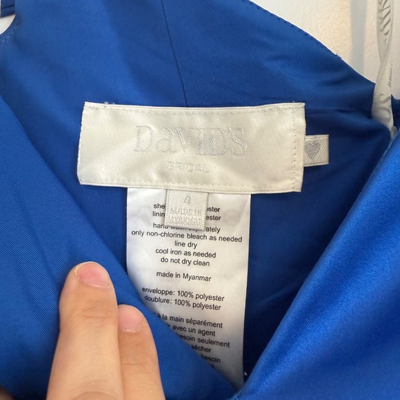 Royal Blue off shoulder Dress - Picture 3 of 5